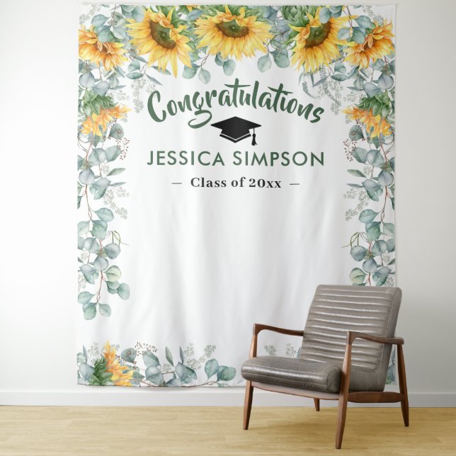 Tapiz Fondo de Foto de Girasoles Modernos Eucalipto Rúst (In situ)