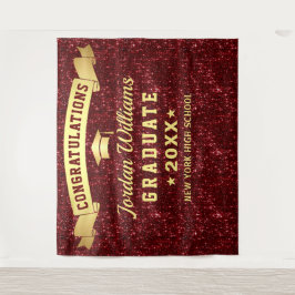 Tapiz Fondo de foto de graduación con brillo de Borgoña 