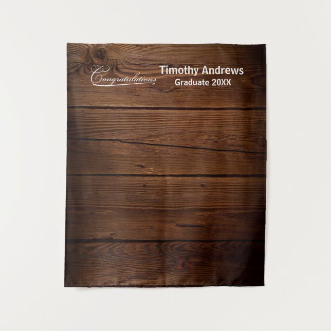 Tapiz Fondo de foto de graduación occidental rústica (Anverso)