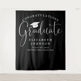 Tapiz Fondo De Foto Del Partido De La Graduación Negra Y