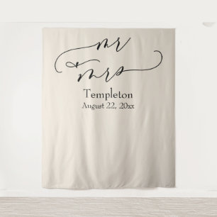 Tapiz Fondo de Foto Elegante Mr & Mrs Cream