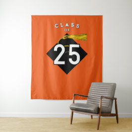 Tapiz Fondo de foto Naranja de graduación 2025
