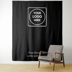 Tapiz Fondo de foto negra   Evento comercial con logotip