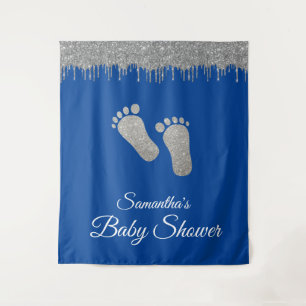Tapiz Fondo de Foto para Baby Shower Pies Brillo Platead