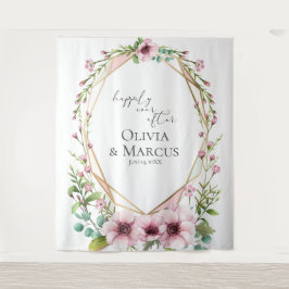 Tapiz Fondo de fotografía de boda con terrario de Anémon