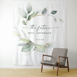 Tapiz Fondo de fotografía de boda con vegetación en acua