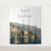 Fondo de fotografía de boda italiano del lago Como
