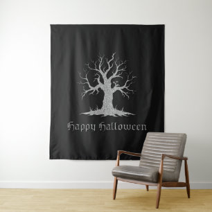 Tapiz Fondo de fotografía de Halloween en árbol plateado