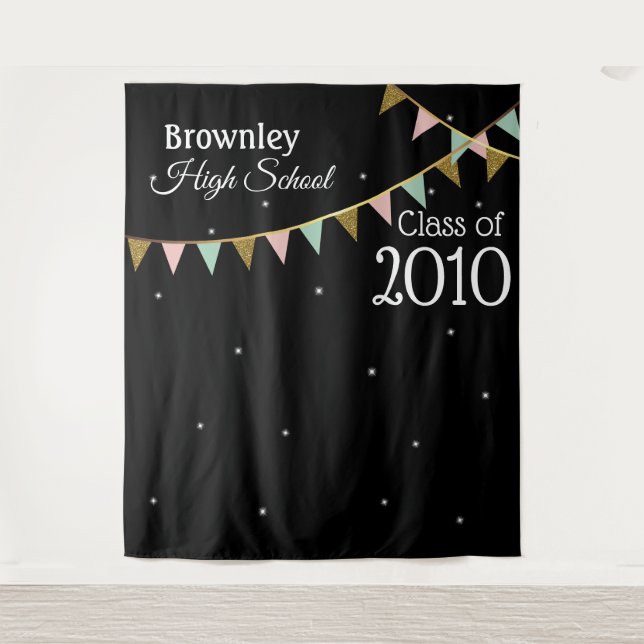 Tapiz Fondo de fotografía de la reunión escolar (Anverso)