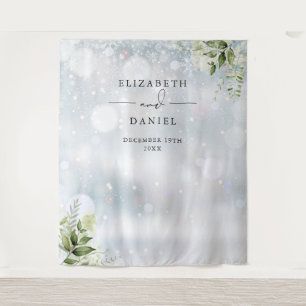 Tapiz Fondo de fotografía para boda de invierno con vege
