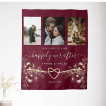Fondo de Fotos de Bienvenida para Boda Felices par