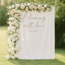 Tapiz Fondo de Fotos de Boda 'Floreciendo con Amor'