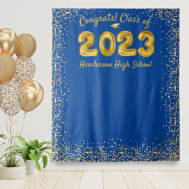 Tapiz Fondo de Fotos de Graduación 2024 Globos Dorados A
