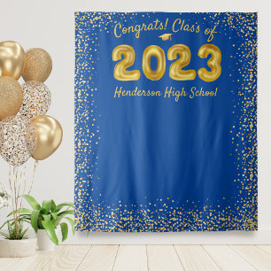 Tapiz Fondo de Fotos de Graduación 2024 Globos Dorados A
