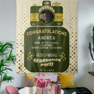 Tapiz Fondo de Fotos de Graduación con Arte de Cámara Re