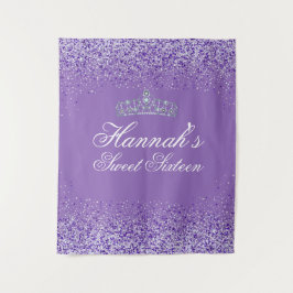 Tapiz Fondo de Glitter Morado Claro para Sweet 16