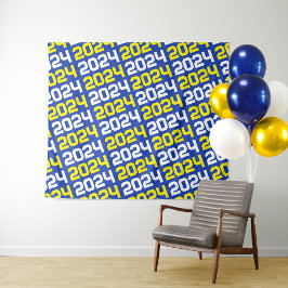 Tapiz Fondo de graduación azul y amarillo