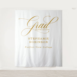 Tapiz Fondo de graduación con letra dorada moderna y sim