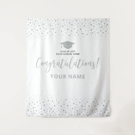 Tapiz Fondo de graduación de felicitación con confeti pl
