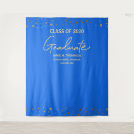 Tapiz Fondo de graduación de Gold Class de 2021 en azul