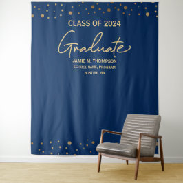 Tapiz Fondo de graduación de la promoción 2024 azul real