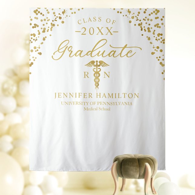 Tapiz Fondo de graduación de Oro Blanco de la Escuela de (Subido por el creador)