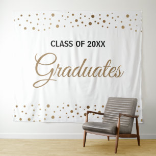 Tapiz Fondo de graduados de clase Gold White