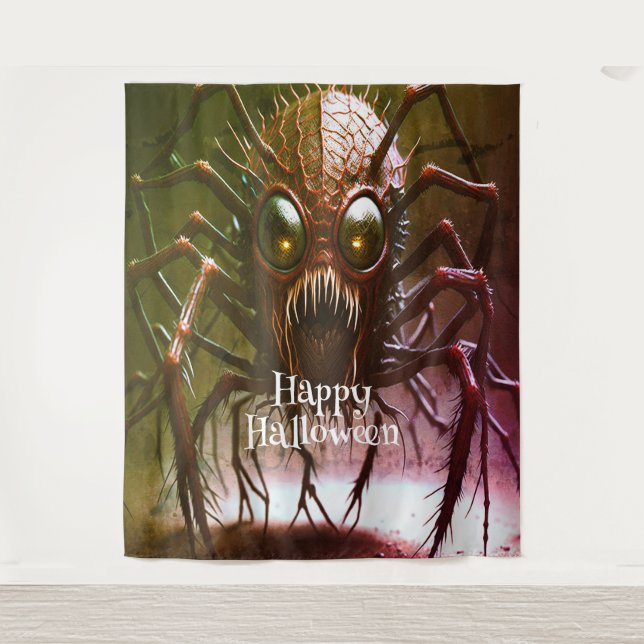 Tapiz Fondo de Halloween de Monstruo Rojo (Anverso)