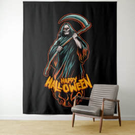 Tapiz Fondo de Halloween Skull Grim Reaper