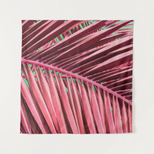 Tapiz Fondo de hojas de palmeras rosadas tropicales