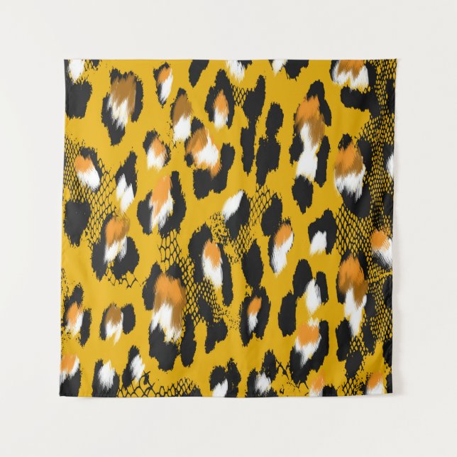 Tapiz Fondo de impresión animal de textura de leopardo (Anverso)