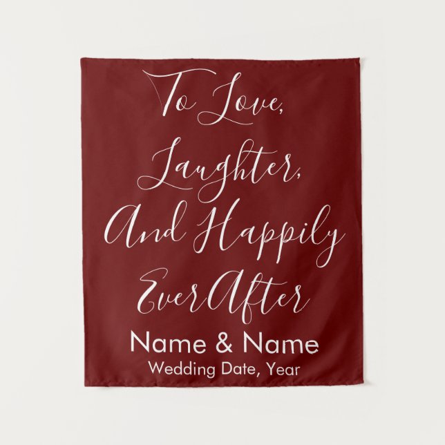 Tapiz Fondo de la boda personalizada, decoración de la c (Anverso)