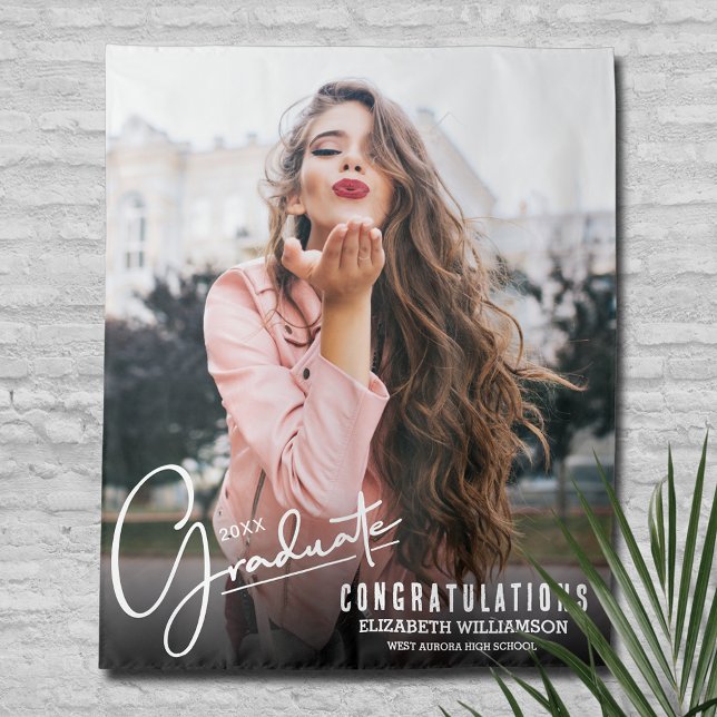 Tapiz Fondo de la cabina de fotos de graduación (Graduation Photo Booth Backdrop, choose your size when ordering)