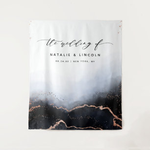 Tapiz Fondo de la cabina fotográfica azul de la Marina E