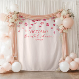 Tapiz Fondo de la ducha de novia de Petales rosa Rubor