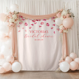 Tapiz Fondo de la ducha de novia de Petales rosa Rubor