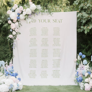 Tapiz Fondo de la tabla de asientos del Boda verde beige