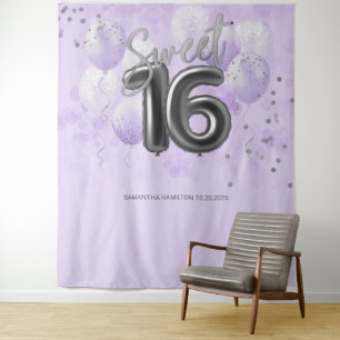 Tapiz Fondo de Lavanda de 16 globos de 16 brillos de pla