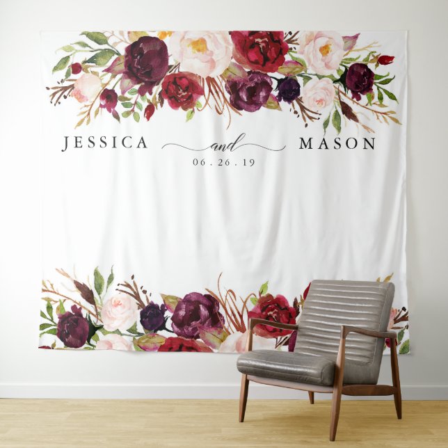 Tapiz Fondo de Marsala Burgundy Rústico para Fotomatón (In situ (horizontal))