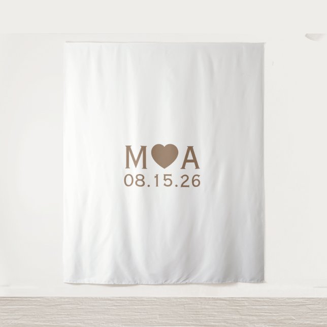 Tapiz Fondo de Monogramas de Pareja boda (Anverso)