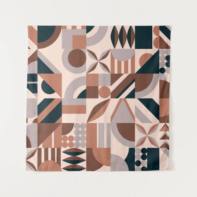 Tapiz Fondo de mosaico de forma geométrica abstracta col (Anverso)
