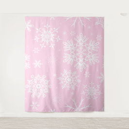 Tapiz Fondo de Navidad con patrón de copo de nieve blanc