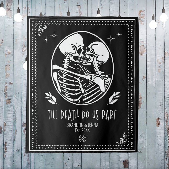 Tapiz Fondo de Pantalla de Esqueleto de Boda Hasta que l (Till Death Do Us Part Backdrop Wedding Skeleton
)