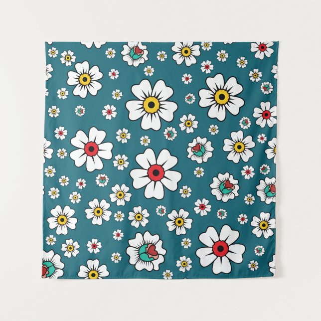 Tapiz Fondo de pantalla floral tropical hawaiano: diseño (Anverso)