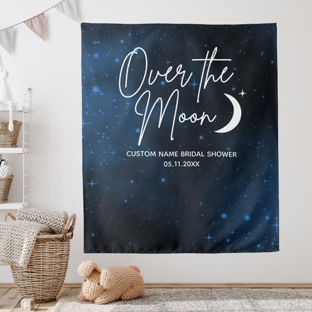 Tapiz Fondo de pantalla vertical para despedida de solte (Over The Moon Backdrop Bridal Shower Vertical Wall
)