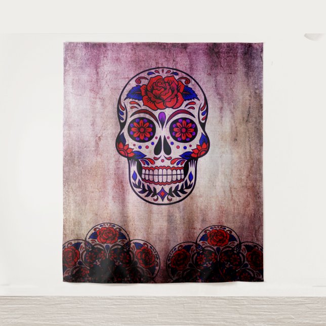 Tapiz Fondo de pared del Día de los Muertos (Anverso)