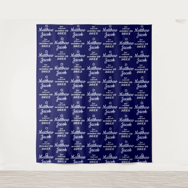 Tapiz Fondo de Paso y Repetición para Bar Mitzvah (Anverso)