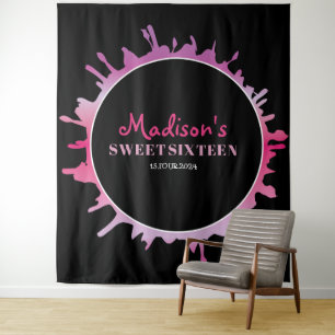 Tapiz Fondo de Photo-Op Ombre Splatter Sweet Sixteen 16