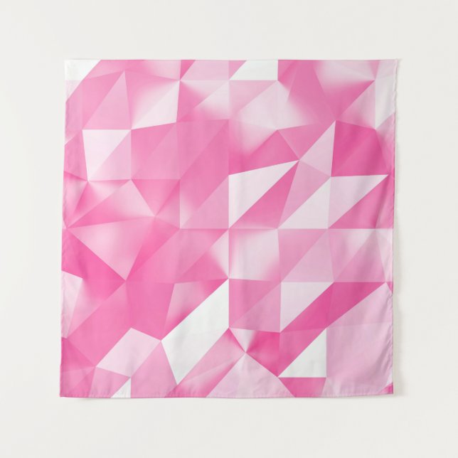 Tapiz Fondo de polígono rosa: representación 3D abstract (Anverso)