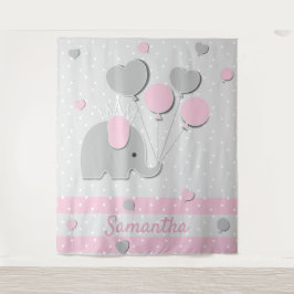 Tapiz Fondo de regalo de guardería de globos de elefante